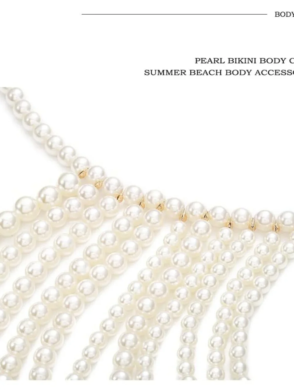 Pearl Body Chain Pearl Body Jewelry Top Pearls Shoulder Necklace for Women Summe